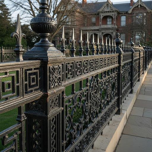 Iron Fence with Victorian Design